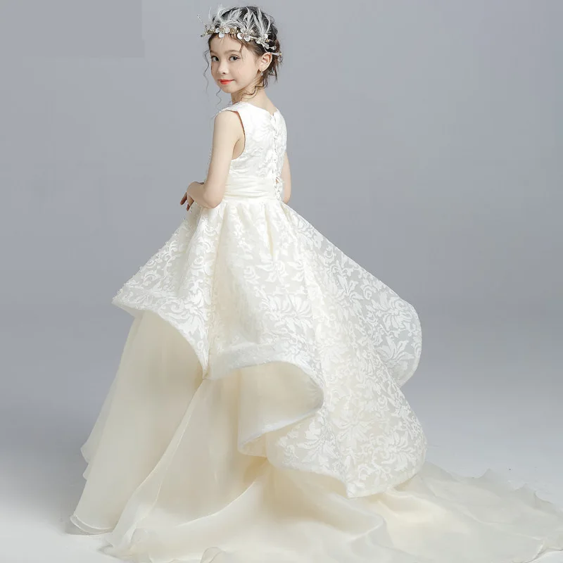Champange/роскошное вечернее платье для девочек праздничное принцессы с жемчужинами