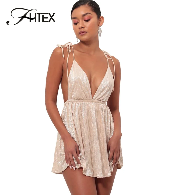 FHTEX Beige Deep V Neck Sexy Party Nightclub Dress Women Lace Up Cami A Line Dress Night Out Backless Pleat Mini Summer Dress
FHTEX Beige Deep V Neck Sexy Party Nightclub Dress Women Lace Up Cami A Line Dress Night Out Backless Pleat Mini Summer Dress