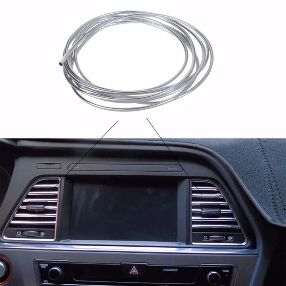New 1/2M Car Interior Moulding Strips Decoration Line Door Dashboard Air Vent Steering-wheel Flexible Auto Accessories #281062