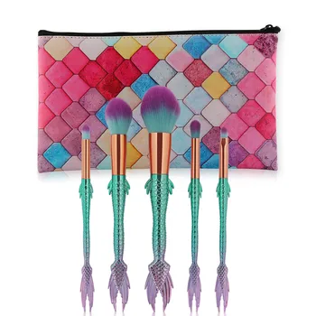 5pcs Advanced Professional Mermaid Make-up Suit with Brush Bag Basic Eyebrow Lip Brush Professional Makeup Brush Makeup Tool
5pcs Advanced Professional Mermaid Make-up Suit with Brush Bag Basic Eyebrow Lip Brush Professional Makeup Brush Makeup Tool