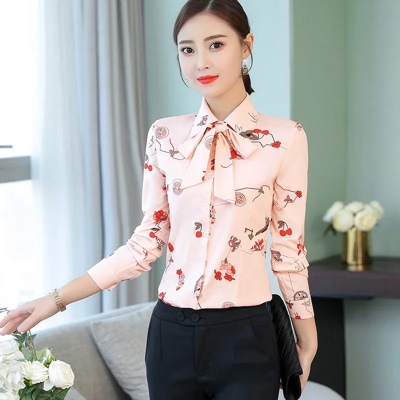 Office Lady Long Sleeve Blouse Shirt Female Autumn Fashion Slim Bow Turn-down Collar Blouse Wild Professional Print Women Tops
Office Lady Long Sleeve Blouse Shirt Female Autumn Fashion Slim Bow Turn-down Collar Blouse Wild Professional Print Women Tops