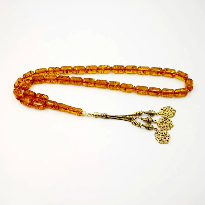 Ambers tasbih мусульманский четки бронзовые металлические кисточки подарок Рамадан