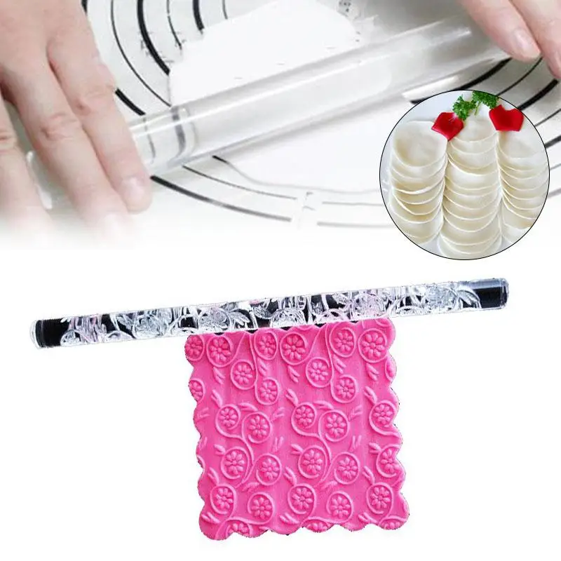 Acrylic Non-stick Kitchen Pattern Rolling Pin Cake Embossing Dough Roller Sugarcraft Decorating Rolling Pin DIY Kitchen Cook
Acrylic Non-stick Kitchen Pattern Rolling Pin Cake Embossing Dough Roller Sugarcraft Decorating Rolling Pin DIY Kitchen Cook