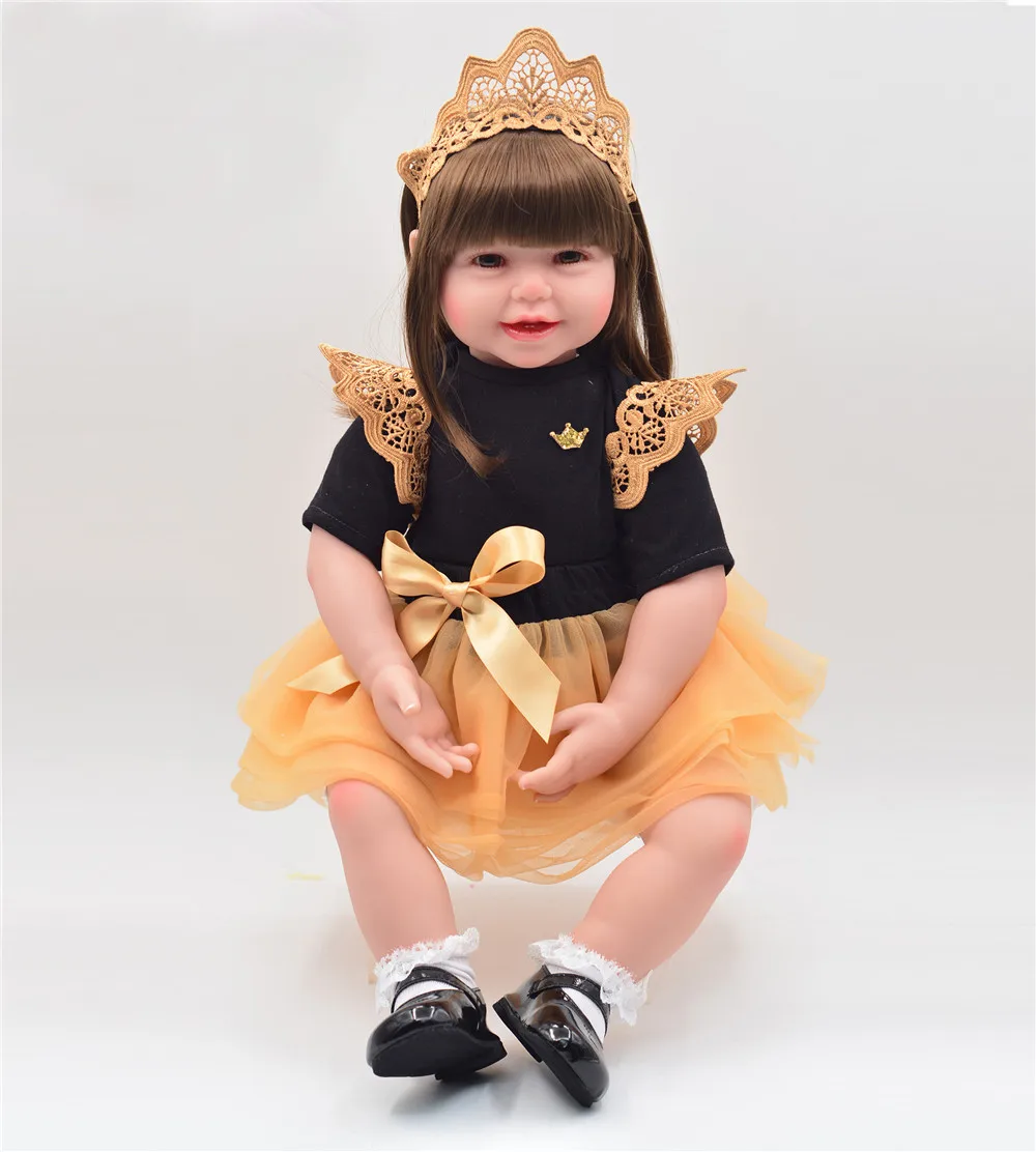 With Princess dress NPK DOLL 61CM Bebe Reborn Dolls Lifelike Silicone Baby Doll Kids Interactive Toys Brinquedo As Girls Gift
With Princess dress NPK DOLL 61CM Bebe Reborn Dolls Lifelike Silicone Baby Doll Kids Interactive Toys Brinquedo As Girls Gift