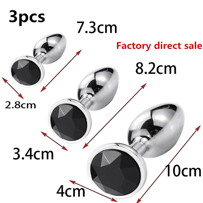 Sm products Metal Crystal Anal Plug Stainless Steel Booty Beads Jewelled Anal Butt Plug Sex Toys Products for Men Couples
