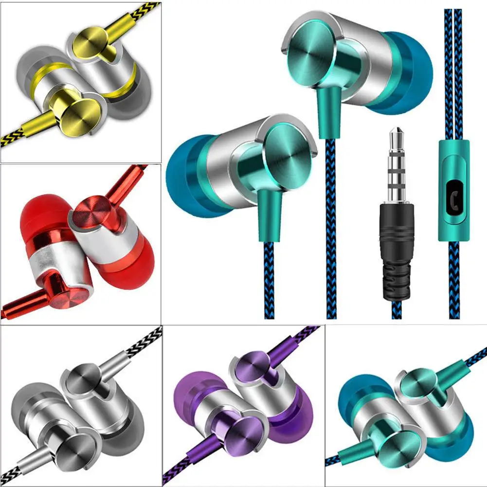 

New Arrival Fashion Braided Wired Stereo Sound Volume Control Phone Laptop In-ear Earphones