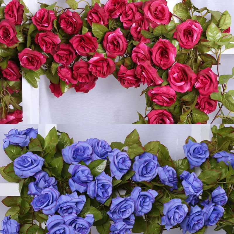 2.2m silk rose flower vine hight quality artificial decorative rose Rattan wedding background decoration
2.2m silk rose flower vine hight quality artificial decorative rose Rattan wedding background decoration