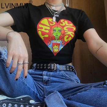 LVINMW Casual Black Cotton Girls Print O Neck Short Sleeve Crop Top 2019 Summer Women Fashion Slim Tee Female Streetwear TShirt
LVINMW Casual Black Cotton Girls Print O Neck Short Sleeve Crop Top 2019 Summer Women Fashion Slim Tee Female Streetwear TShirt