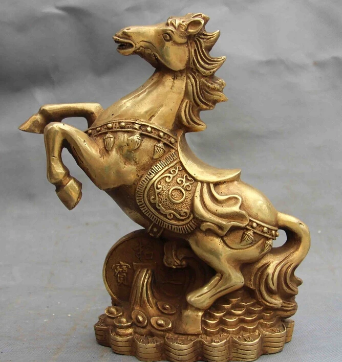 Chinese Folk Copper Bronze Feng Shui Lucku Wealth Coin Zodiac horse steed Statue
Chinese Folk Copper Bronze Feng Shui Lucku Wealth Coin Zodiac horse steed Statue