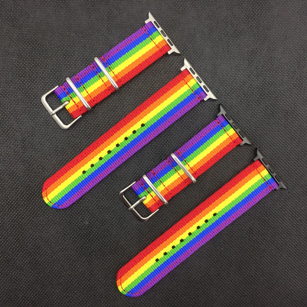 Rainbow Watchband for Apple Watch Band 38mm 40mm 42mm 44mm Nylon Strap Bracelet Belt Wrist band for iWatch Series 5 4 3 2 1
Rainbow Watchband for Apple Watch Band 38mm 40mm 42mm 44mm Nylon Strap Bracelet Belt Wrist band for iWatch Series 5 4 3 2 1