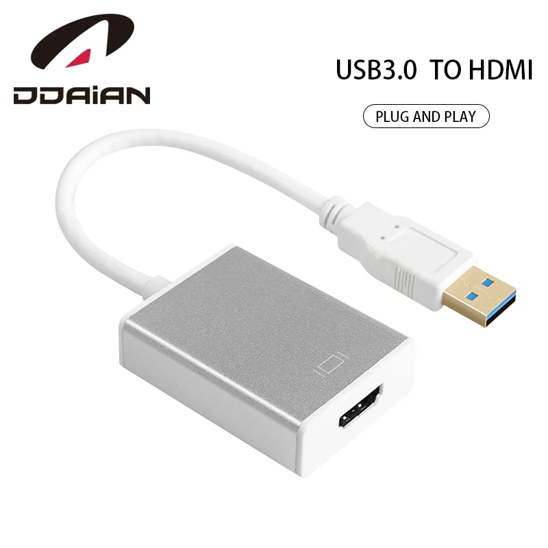 USB 3.0 to HDMI Converter Adapter Cable HDMI External Video Card Adapter for Windows XP Vista Win7/8
USB 3.0 to HDMI Converter Adapter Cable HDMI External Video Card Adapter for Windows XP Vista Win7/8