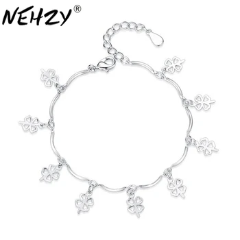 2018 Fashion Brand Silver Jewelry Lucky Clover Silver Bracelet Fashion Beauty Brand Luxury Luxury Bracelet Silver Gift 16+4CM
2018 Fashion Brand Silver Jewelry Lucky Clover Silver Bracelet Fashion Beauty Brand Luxury Luxury Bracelet Silver Gift 16+4CM
