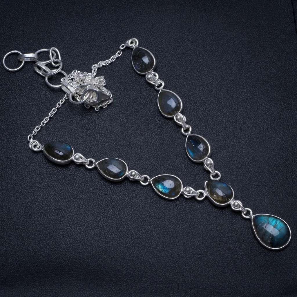 Natural Blue Fire Labradorite Handmade Boho 925 Sterling Silver Y-Shaped Necklace 18.25" S3464
Natural Blue Fire Labradorite Handmade Boho 925 Sterling Silver Y-Shaped Necklace 18.25" S3464