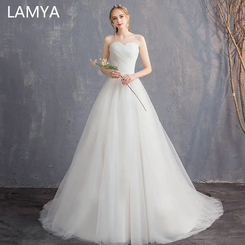 LAMYA Simple Sweetheart Wedding Dress 2019 Customized Court Train Bridal Gowns Princess Elegant Robe De Mariage
LAMYA Simple Sweetheart Wedding Dress 2019 Customized Court Train Bridal Gowns Princess Elegant Robe De Mariage