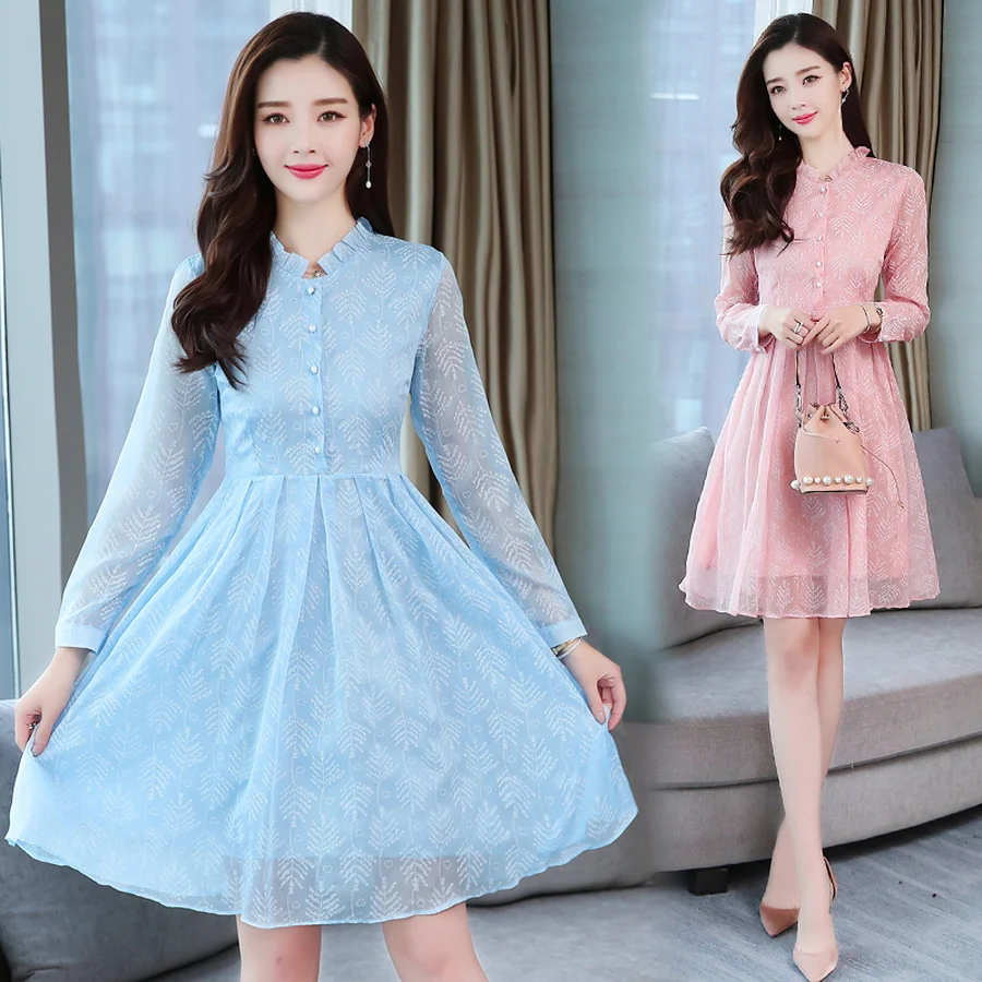 2019 Vintage Pink Long Sleeve Sweet Midi Dresses Autumn Winter Plus Size Solid Chiffon Dress Elegant Women Bodycon Party Vestido
2019 Vintage Pink Long Sleeve Sweet Midi Dresses Autumn Winter Plus Size Solid Chiffon Dress Elegant Women Bodycon Party Vestido