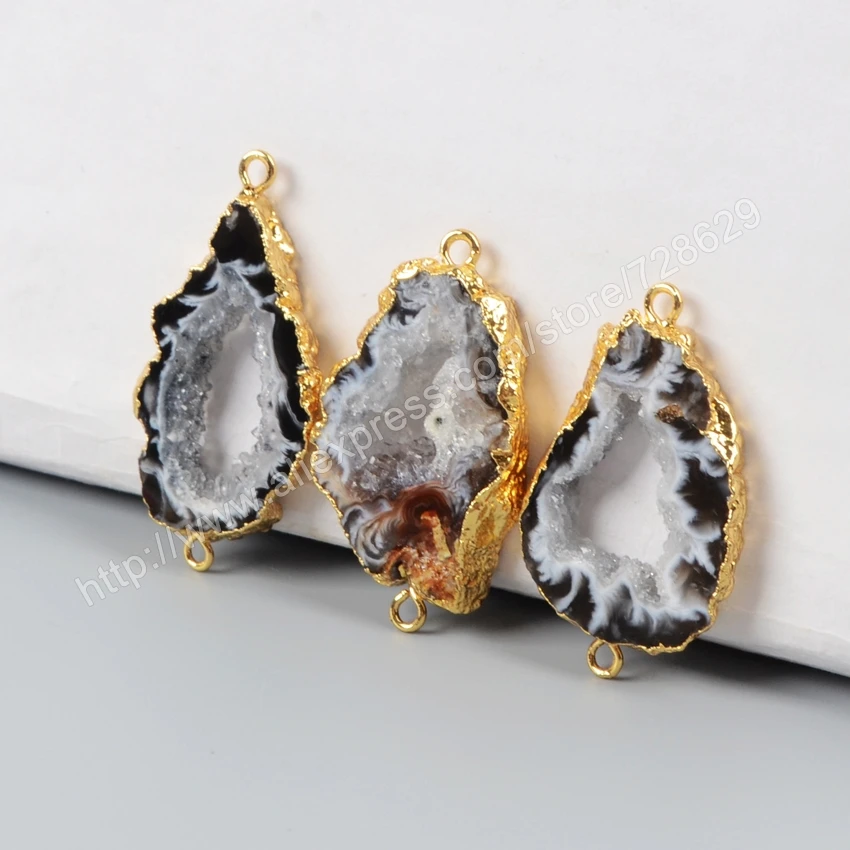 BOROSA 10Pcs/lot New Arrival Gold Color Freeform Natural Onyx Crystal Druzy Slice Connector Double Bails Druzy Charm G0952
BOROSA 10Pcs/lot New Arrival Gold Color Freeform Natural Onyx Crystal Druzy Slice Connector Double Bails Druzy Charm G0952