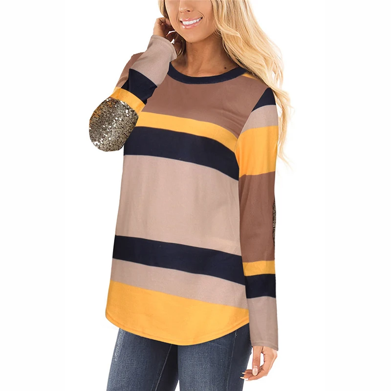 LANSHANQUE 2019 Autumn New Round Neck Stitching Sequins Long Section Women Tops Casual Fashion Plus Size Tops
LANSHANQUE 2019 Autumn New Round Neck Stitching Sequins Long Section Women Tops Casual Fashion Plus Size Tops
