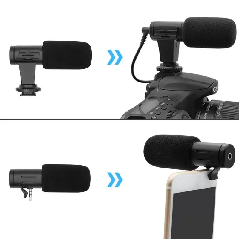 MIC-06 Camera External Microphone Stereo Mobile Phone Video Recording Mic with Handheld F-mount Clip For Smartphone Camera
MIC-06 Camera External Microphone Stereo Mobile Phone Video Recording Mic with Handheld F-mount Clip For Smartphone Camera