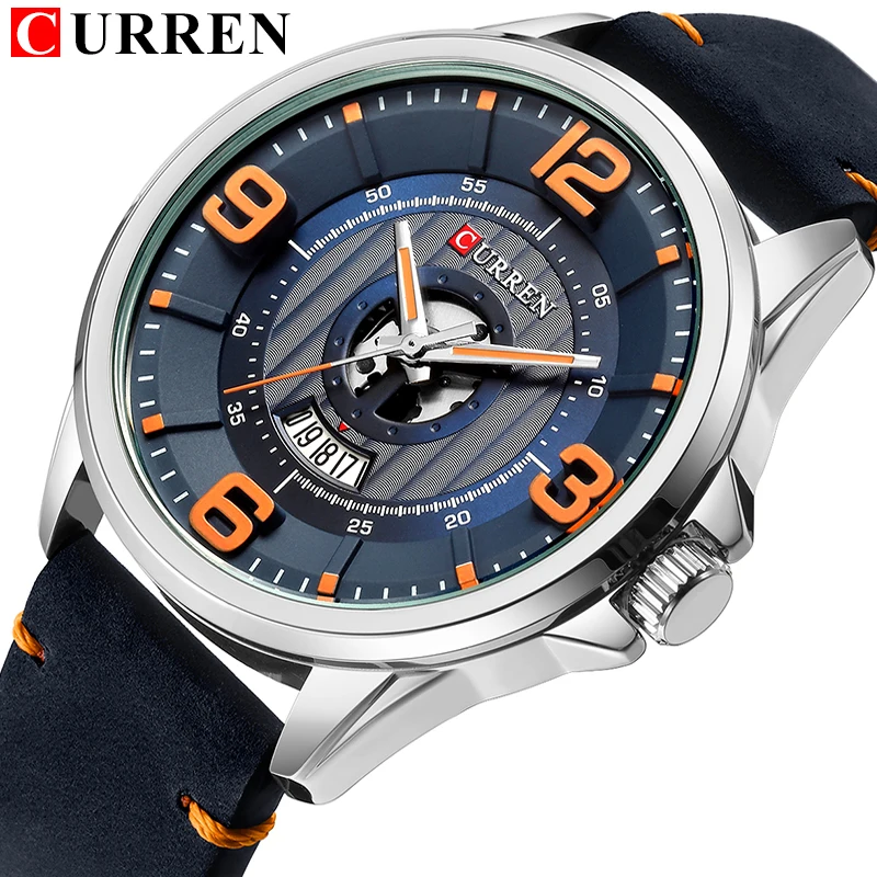 

CURREN Fashion&Casual Simple Wristwatches Business Leather Strap Quartz Mens Watches Analog Date Clock Brand Relogio Masculino
