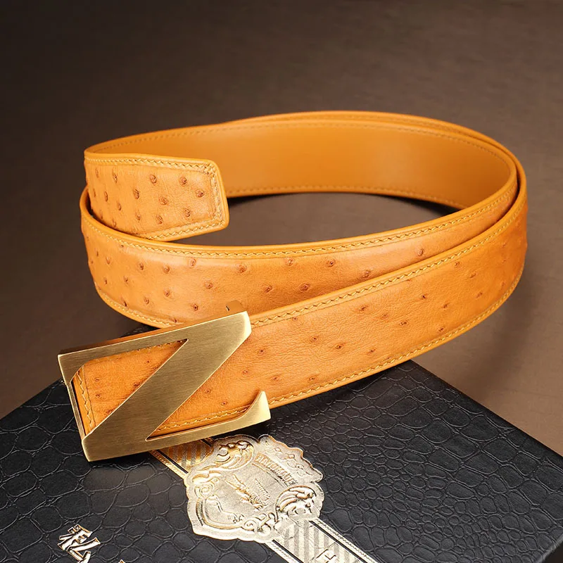Formal Style Authentic Real Ostrich Skin Stainless Steel Gold Buckle Men Belt Exotic Genuine leather Male Waist Strap For Suits
Formal Style Authentic Real Ostrich Skin Stainless Steel Gold Buckle Men Belt Exotic Genuine leather Male Waist Strap For Suits