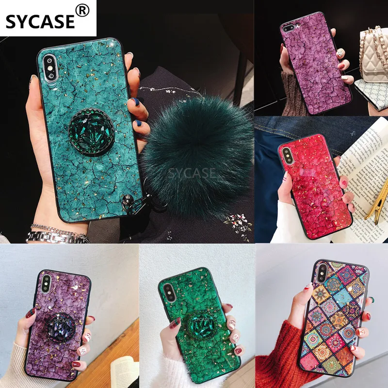 SYCASE Hot Fashion Epoxy gold foil phone case For iPhone 6 6S 7 8 Plus X XR Xs Max case shiny Diamond Bracket marbled Soft cover
SYCASE Hot Fashion Epoxy gold foil phone case For iPhone 6 6S 7 8 Plus X XR Xs Max case shiny Diamond Bracket marbled Soft cover