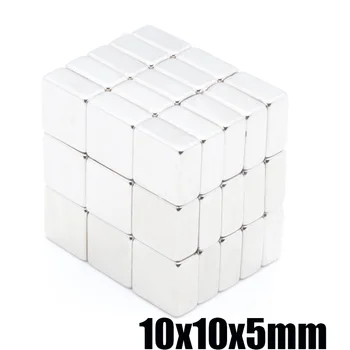 50pcs powerful magnet 10X10X5mm N35 magnetite rectangular NdFeB magnet magnetic steel square magnet 10x10x5 mm