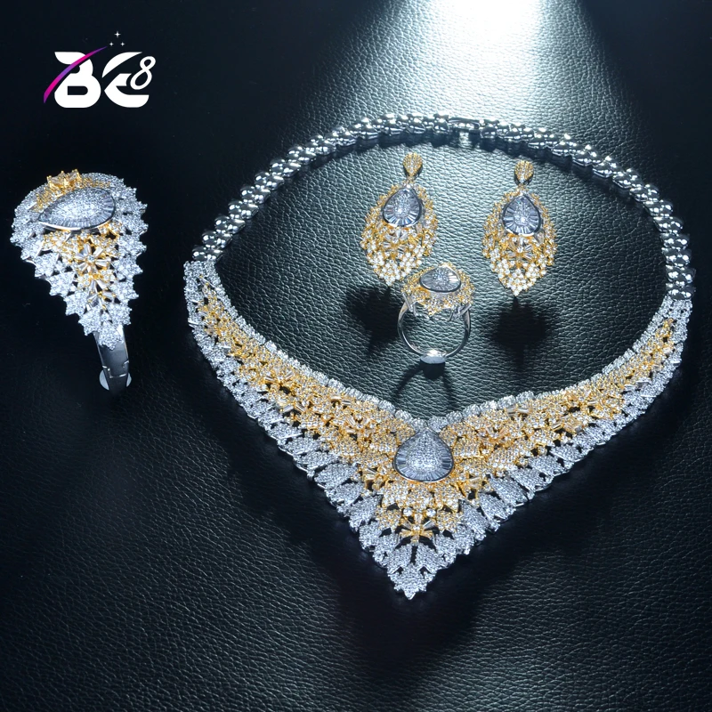 Be 8 Brilliant Cubic Zirconia 2tones Wedding Jewelry Set Flower Leaf Eye Shape Africa Luxury Bridal 4pcs Set Festival Dress S268
Be 8 Brilliant Cubic Zirconia 2tones Wedding Jewelry Set Flower Leaf Eye Shape Africa Luxury Bridal 4pcs Set Festival Dress S268