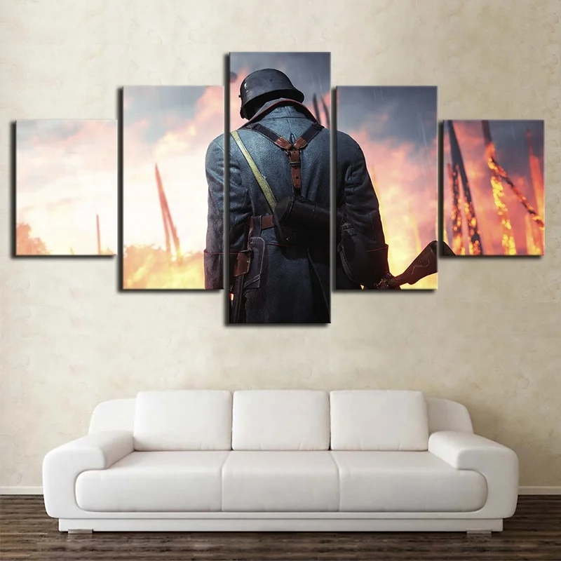 Canvas Painting Prints Home Decoration HD 5 Panel The Back View Of The Soldier Battlefield Game Wall Art Modular Pictures Poster
Canvas Painting Prints Home Decoration HD 5 Panel The Back View Of The Soldier Battlefield Game Wall Art Modular Pictures Poster