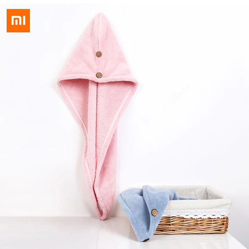 Фото New Xiaomi Mijia Sim Fun Towel 24x64cm Hair Dry Cap Salon Super Absorbent Quick-drying Microfiber Comfortable Bath | Электроника