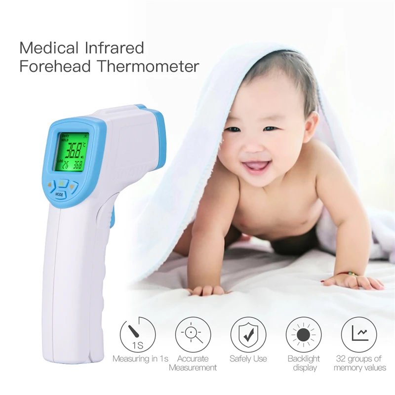 Baby Adult Infrared Forehead Thermometer Clinical Temperature Measurement Diagnostic Tool With LCD Backlight Memory Function
Baby Adult Infrared Forehead Thermometer Clinical Temperature Measurement Diagnostic Tool With LCD Backlight Memory Function
