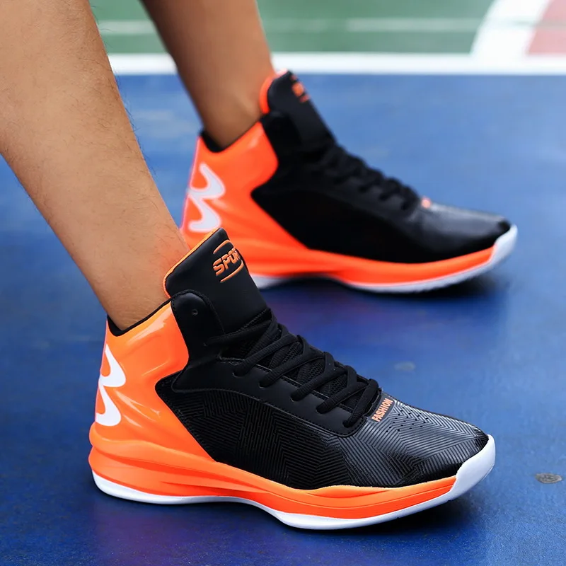 Sneakers; 2018 new high-top color matching basketball shoes, outdoor cushioning large size men's shoes sports shoes
Sneakers; 2018 new high-top color matching basketball shoes, outdoor cushioning large size men's shoes sports shoes