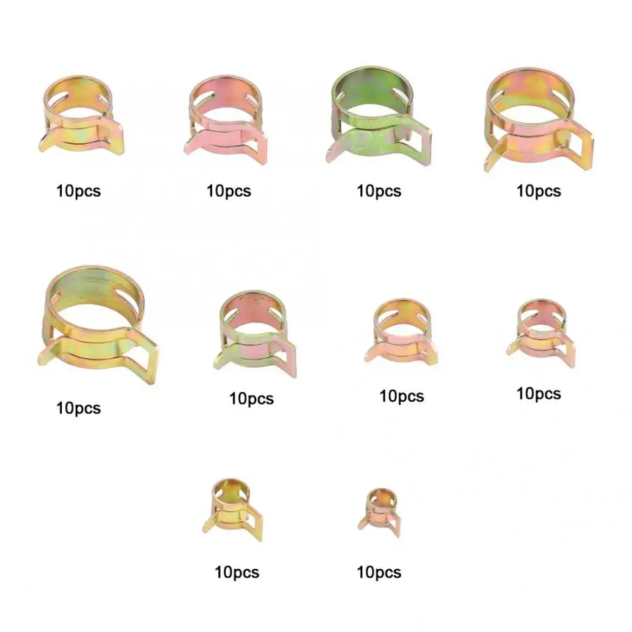 100PCS Spring Steel Tube Silicone Hose Clamps Fuel Pipe Hoop Clip Car Radiator Insulation Gasoline Hose
100PCS Spring Steel Tube Silicone Hose Clamps Fuel Pipe Hoop Clip Car Radiator Insulation Gasoline Hose