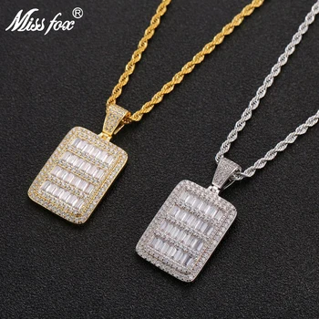 Missfox Hip Hop Copper Square Tag Military Pendant Necklace Full Lab Diamond Gold Color Iced Out Pendant Men Shiny Jewelry 2019
Missfox Hip Hop Copper Square Tag Military Pendant Necklace Full Lab Diamond Gold Color Iced Out Pendant Men Shiny Jewelry 2019
