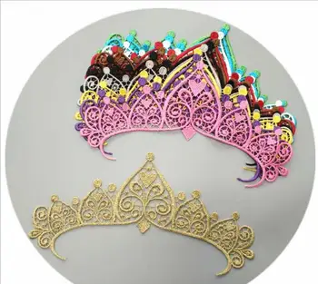 Crown lace embroidery Patch color gold patch for cloth headwear clothing wedding dress accessories
Crown lace embroidery Patch color gold patch for cloth headwear clothing wedding dress accessories