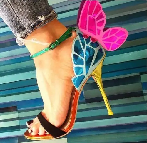 Gorgeous Colorful Butterfly Stiletto High Heels Sandals Shoes Open Toe Sexy Fashion Pumps Shoes Angel Wings Leather Shoes
Gorgeous Colorful Butterfly Stiletto High Heels Sandals Shoes Open Toe Sexy Fashion Pumps Shoes Angel Wings Leather Shoes