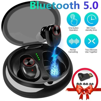 Bluetooth V5.0+EDR True Wireless Earbuds Bluetooth Earbuds with Mic Charging Case Headphones 
Bluetooth V5.0+EDR True Wireless Earbuds Bluetooth Earbuds with Mic Charging Case Headphones