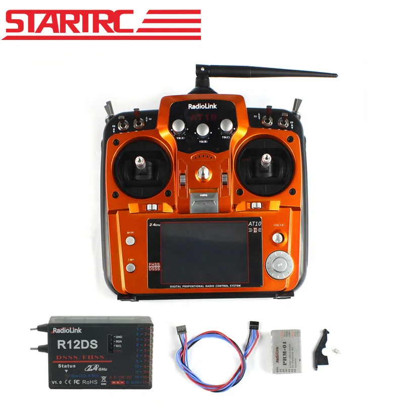 Original RadioLink AT10 II 2.4Ghz 12CH RC Transmitter with R12DS Receiver PRM-01 Voltage Return Module Battery for RC Quadcopter
Original RadioLink AT10 II 2.4Ghz 12CH RC Transmitter with R12DS Receiver PRM-01 Voltage Return Module Battery for RC Quadcopter