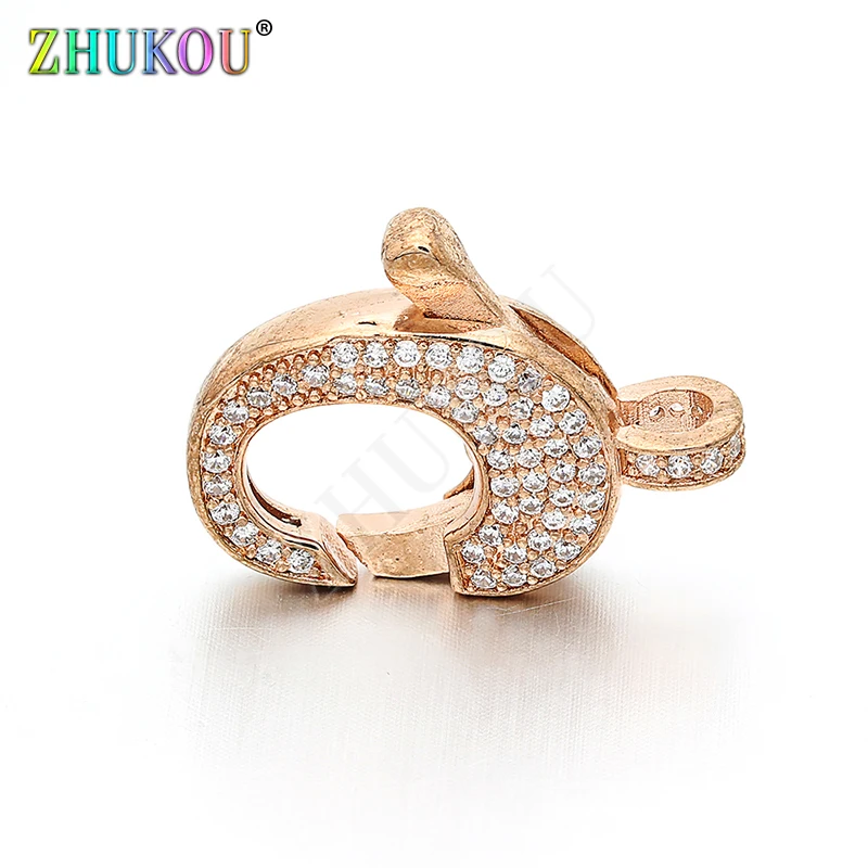 17*22mm Handmade Brass Cubic Zirconia Rose-gold Lobster Clasps Hooks DIY Jewelry Findings Accessories, Hole: 3mm, Model: VK8
17*22mm Handmade Brass Cubic Zirconia Rose-gold Lobster Clasps Hooks DIY Jewelry Findings Accessories, Hole: 3mm, Model: VK8