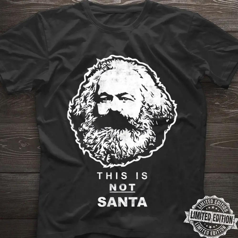 Мужские повседневные футболки с принтом Карла Маркса This Is Not Santa Christmas черные