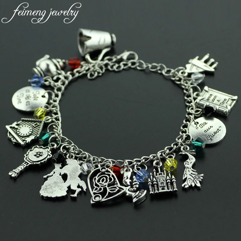 feimeng jewelry Beauty and the Beast Charm Bracelet Cup Kettle Beast Prince and Belle Princess Bracelets For Women Fashion Gifts
feimeng jewelry Beauty and the Beast Charm Bracelet Cup Kettle Beast Prince and Belle Princess Bracelets For Women Fashion Gifts