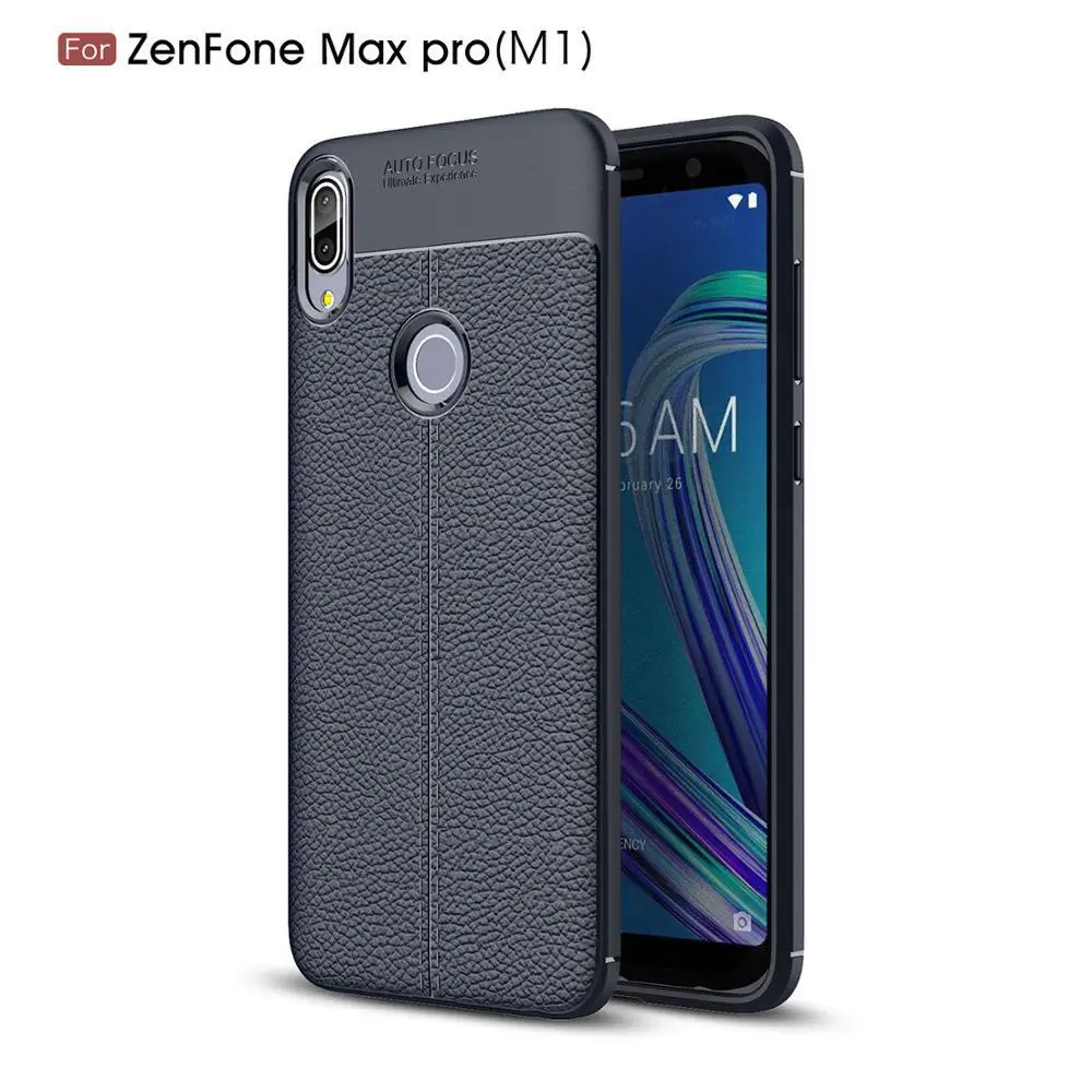 Case On ZB601KL Luxury Soft Shockproof Leather Grained TPU Back Cover For Coque ASUS Zenfone Max Pro (m1) ZB602KL Phone Cases