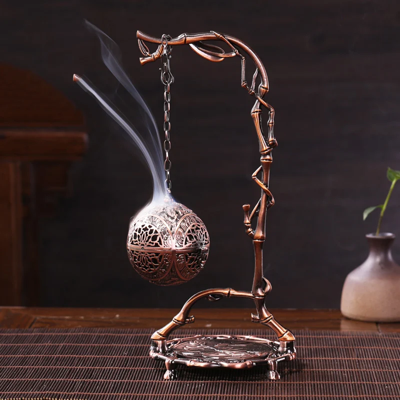 Chinese Style Vintage Pure Copper Alloy Ball Creative Shelf Incense Burner for Tea Ceremony Decoration Crafts for Wedding Gifts
Chinese Style Vintage Pure Copper Alloy Ball Creative Shelf Incense Burner for Tea Ceremony Decoration Crafts for Wedding Gifts