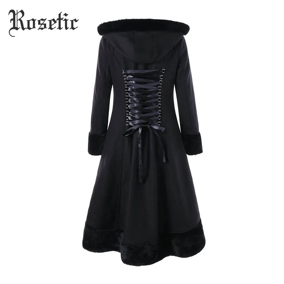 black hooded gothic coat