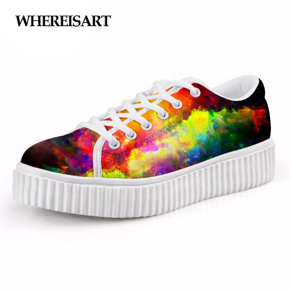 WHEREISART Unique Galaxy Space Star Printing Women Platform Shoes Casual Lace Up Creepers Flat Shoes for Teenagers Girls Flats
WHEREISART Unique Galaxy Space Star Printing Women Platform Shoes Casual Lace Up Creepers Flat Shoes for Teenagers Girls Flats