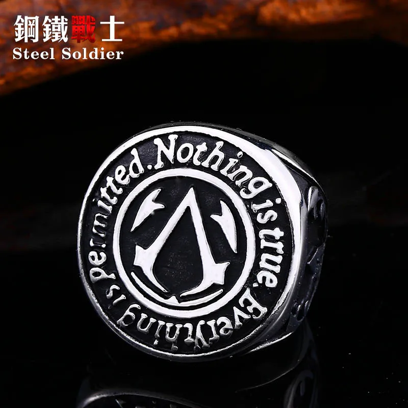 Steel soldier fashion 3D letter men ring bring your encourage and courage everything is permitted personality jewelry
Steel soldier fashion 3D letter men ring bring your encourage and courage everything is permitted personality jewelry