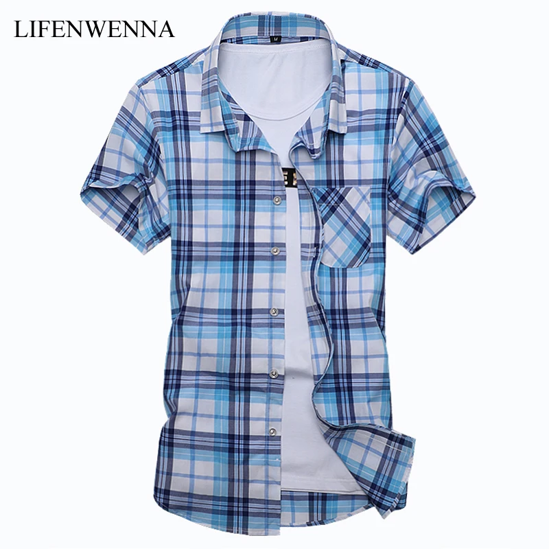 Plus Size M-7XLNew Summer Fashion Men's Shirt Slim Fit Men Short Sleeve Plaid Shirts Mens Clothes Trend Casual Mens Social Shirt
Plus Size M-7XLNew Summer Fashion Men's Shirt Slim Fit Men Short Sleeve Plaid Shirts Mens Clothes Trend Casual Mens Social Shirt