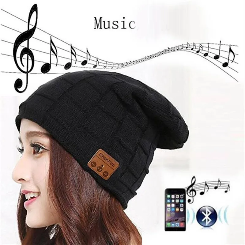 Winter Warm Bluetooth Headset Hat Smart Wireless Earphone Headphone with Mic Speaker Cap Fashion Outdoor Sport Stereo Music Hat