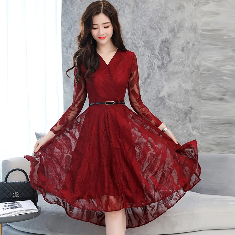 2018 New Spring Fashion Women's Clothing V-Neck Hollow Out Embroidery Dress Irregular Long Sleeve Belt Lace Dresses Female
2018 New Spring Fashion Women's Clothing V-Neck Hollow Out Embroidery Dress Irregular Long Sleeve Belt Lace Dresses Female
