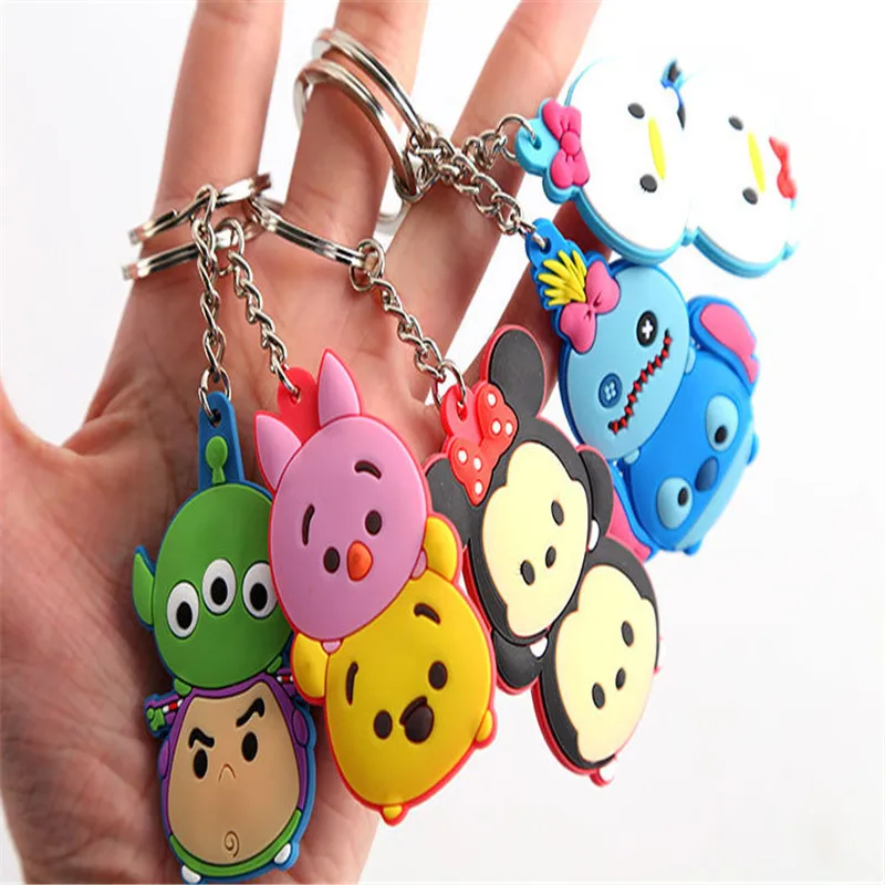 1PCS-Lovely-Cartoon-TSUM-TSUM-Mickey-Minnie-Donald-Bear-Cartoon-Doll-Keychain-Car-Key-ring-Bag