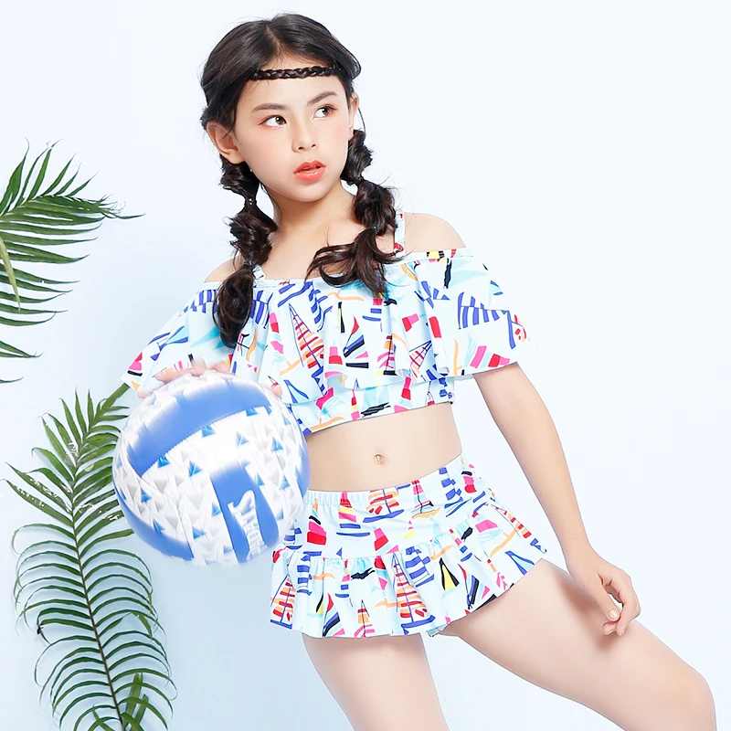 Children Split Two piece Bathing Suit Off shoulder Strap Bikinis Girls 2019 New Summer Swimwear
Children Split Two piece Bathing Suit Off shoulder Strap Bikinis Girls 2019 New Summer Swimwear